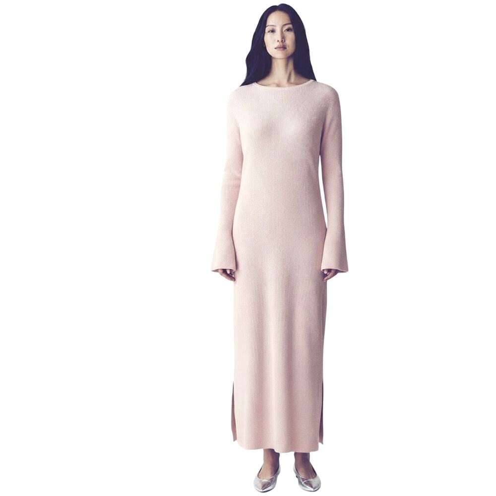 ANTHROPOLOGIE DOLAN Women’s Soft Pink Sweater Knit Bodycon Midi Dress